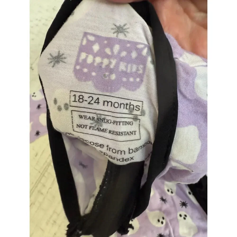 Poppy Kids Baby Purple Halloween Enchanted Premium Ruffle Romper Size 18-24 M
